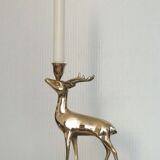 Vintage brass stag candlestick holder