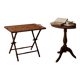 Folding table with floral marquetry