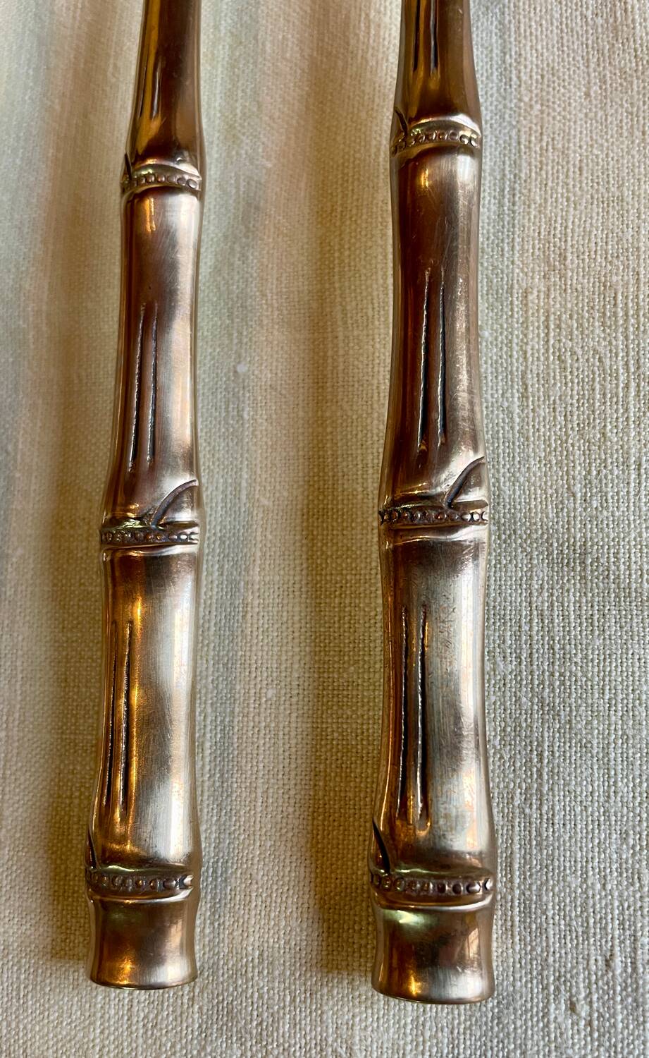 16 Bamboo nickel bronze dessert cutlery