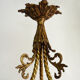 Art Deco chandelier in bronze with 3 tulips in pink glass paste. Signed L'Elf
