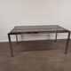 Table à manger verre et métal chromé 168 cm