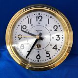 Old modernist brass wall clock 1930 bayard movement 8 days