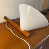 Teak and acrylic wall lamp