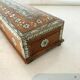 Natural wood plumier box decoration in inlay of bone marquetry