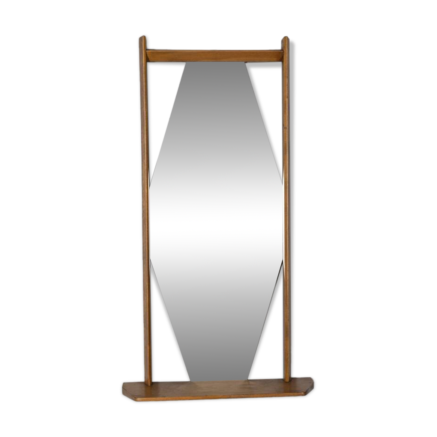 Italian design 1960s vintage wall mirror with shelf