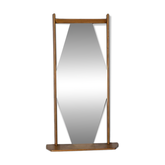 Miroir mural vintage italien des années 1960 avec étagère