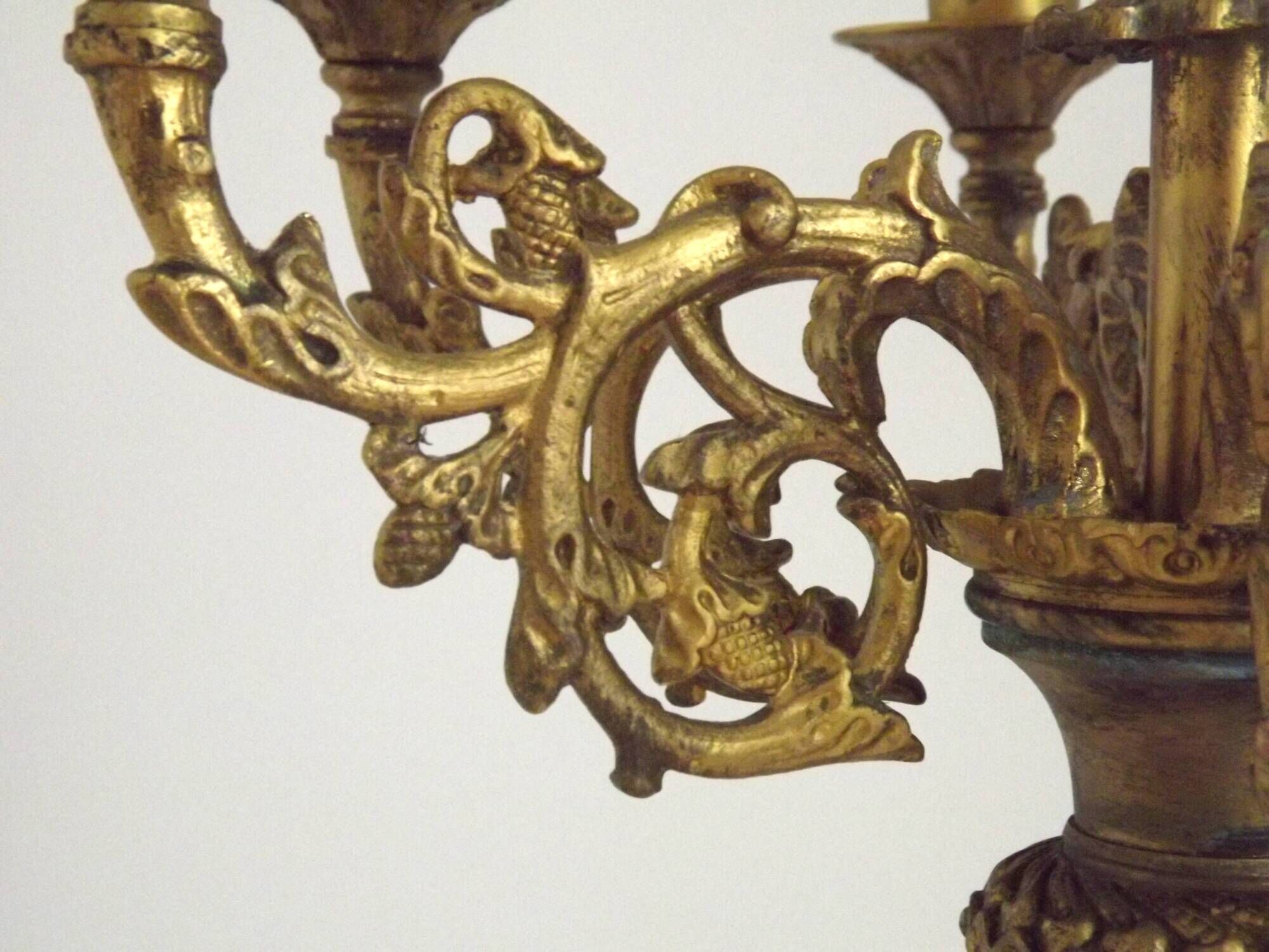 Magnificent French Louis XVI Style Bronze Seven-Light Candelabra LF Paris