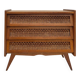 Rattan and wood chest of drawers