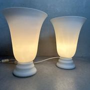 2x vintage opaline vase lamps