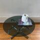 Tubular round smoked glass coffee table vintage 1970