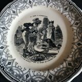 Talking plate with theme Sarreguemines series at the acclimatization garden