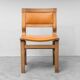 Set de 4 chaises vintage en bois et simili cuir Italie années 70