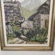 Oil on Cardboard - Mountain Chalet Landscape Signed Jean