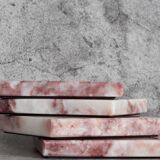 Madeji – Pink Square Natural Marble Coasters- set of 4