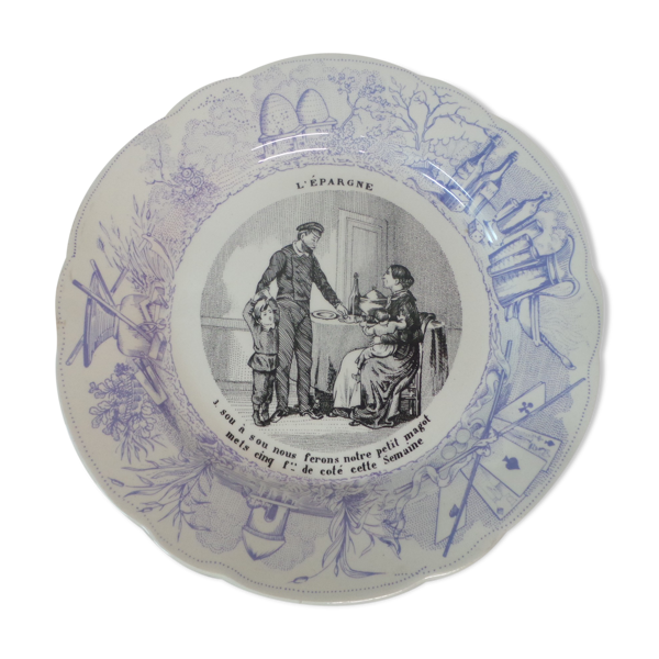 Assiette décorative dicton sarreguemines