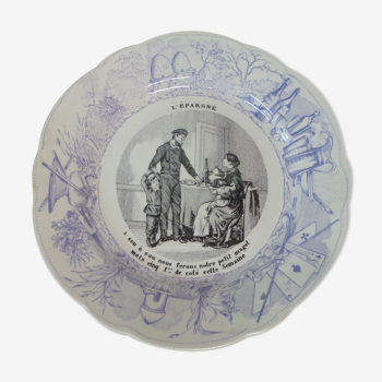 Decorative plate saying sarreguemines