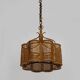 Old rattan and cane pendant light. Vintage 60s 70s