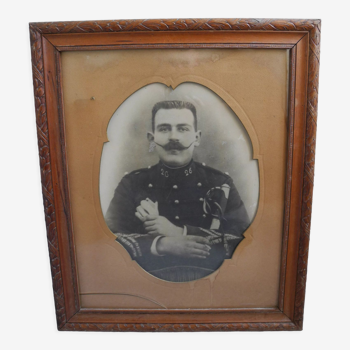 Old photograph soldier portrait, WWI soldier photo