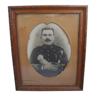 Old photograph soldier portrait, WWI soldier photo