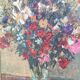 Flower Bouquet Painting by Anton Lamprecht, oil on canvas