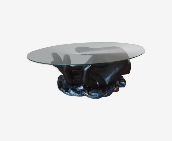 Table basse en fibre de verre en forme de main | Selency