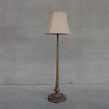 Art deco french wooden and metal gilt floor lamp