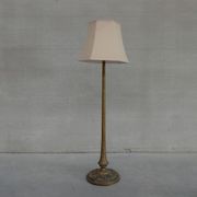 Art deco french wooden and metal gilt floor lamp