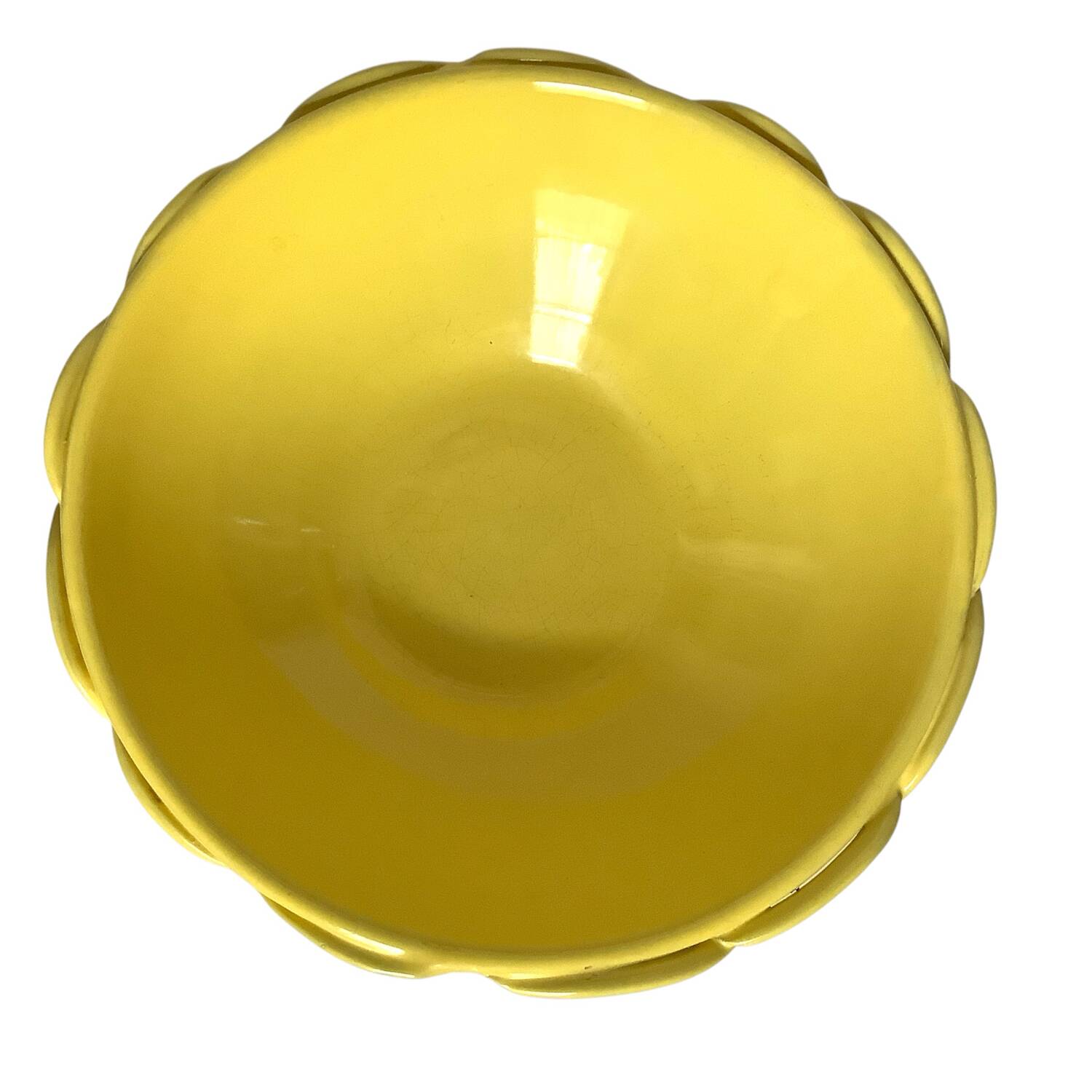 Vintage yellow ceramic salad bowl