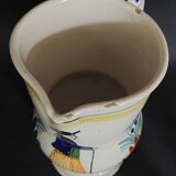 HB Quimper earthenware pitcher, late 19th century character