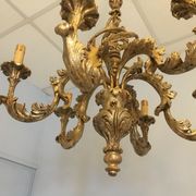 Louis XV Patine style chandelier with ancient Golden Patina Rockery Luster