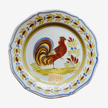 Henriot Quimper rooster plate