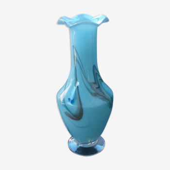 Vase opaline turquoise