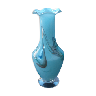 Vase opaline turquoise