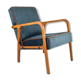 Restored vintage armchair model 04-b, 1970s, dark ocean green