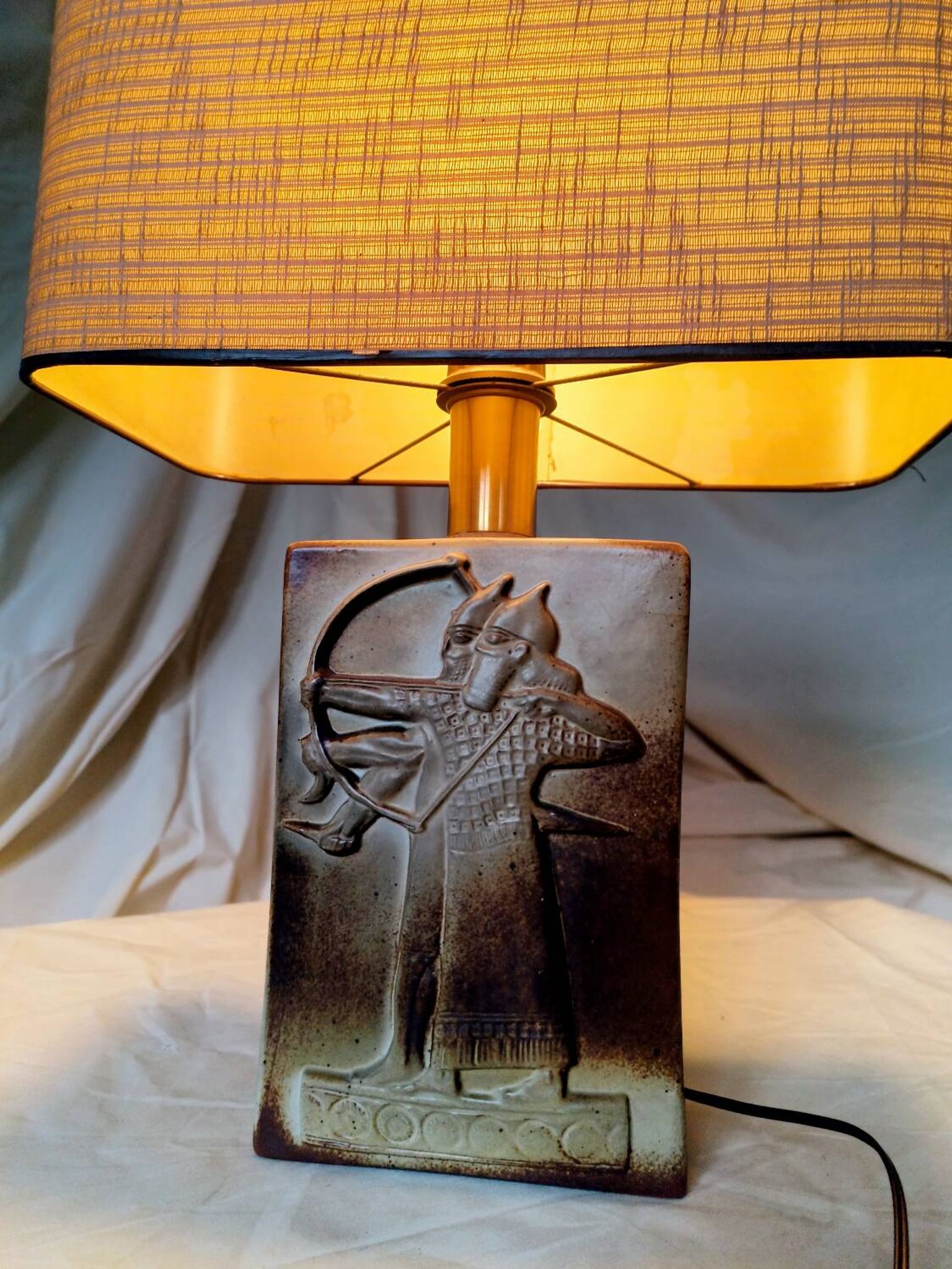 Lampe archers céramique 1980's