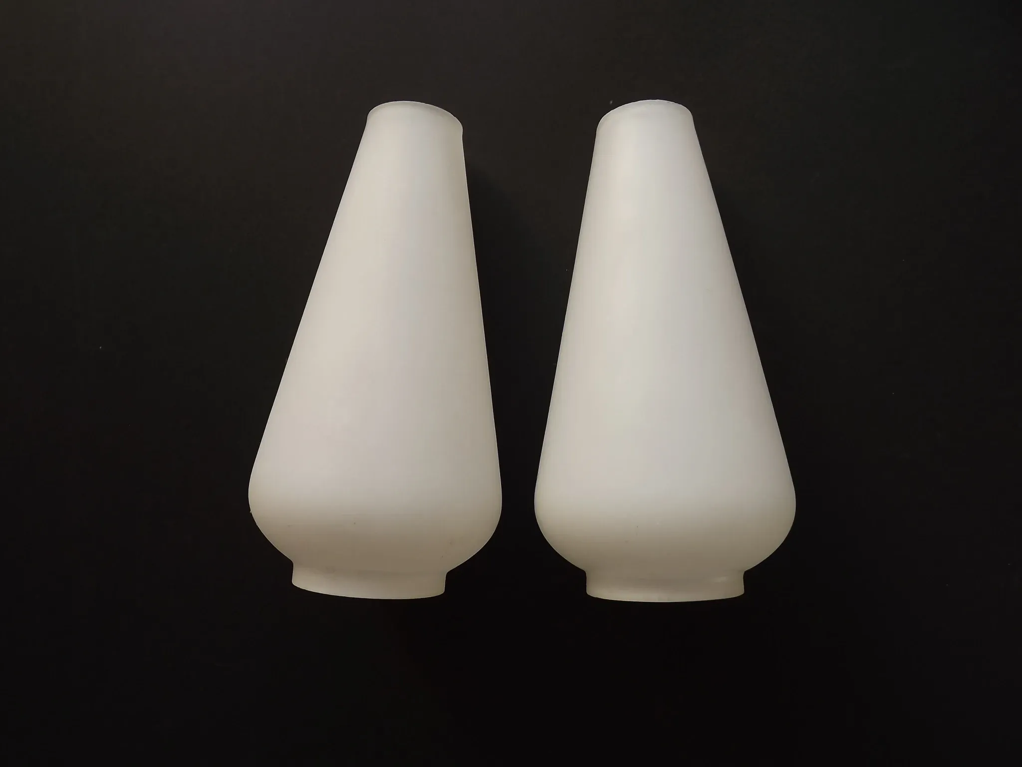 Pair Vintage Opaque White Glass Replacement Shades Chandeliers/Wall Lights