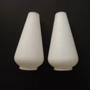 Pair Vintage Opaque White Glass Replacement Shades Chandeliers/Wall Lights