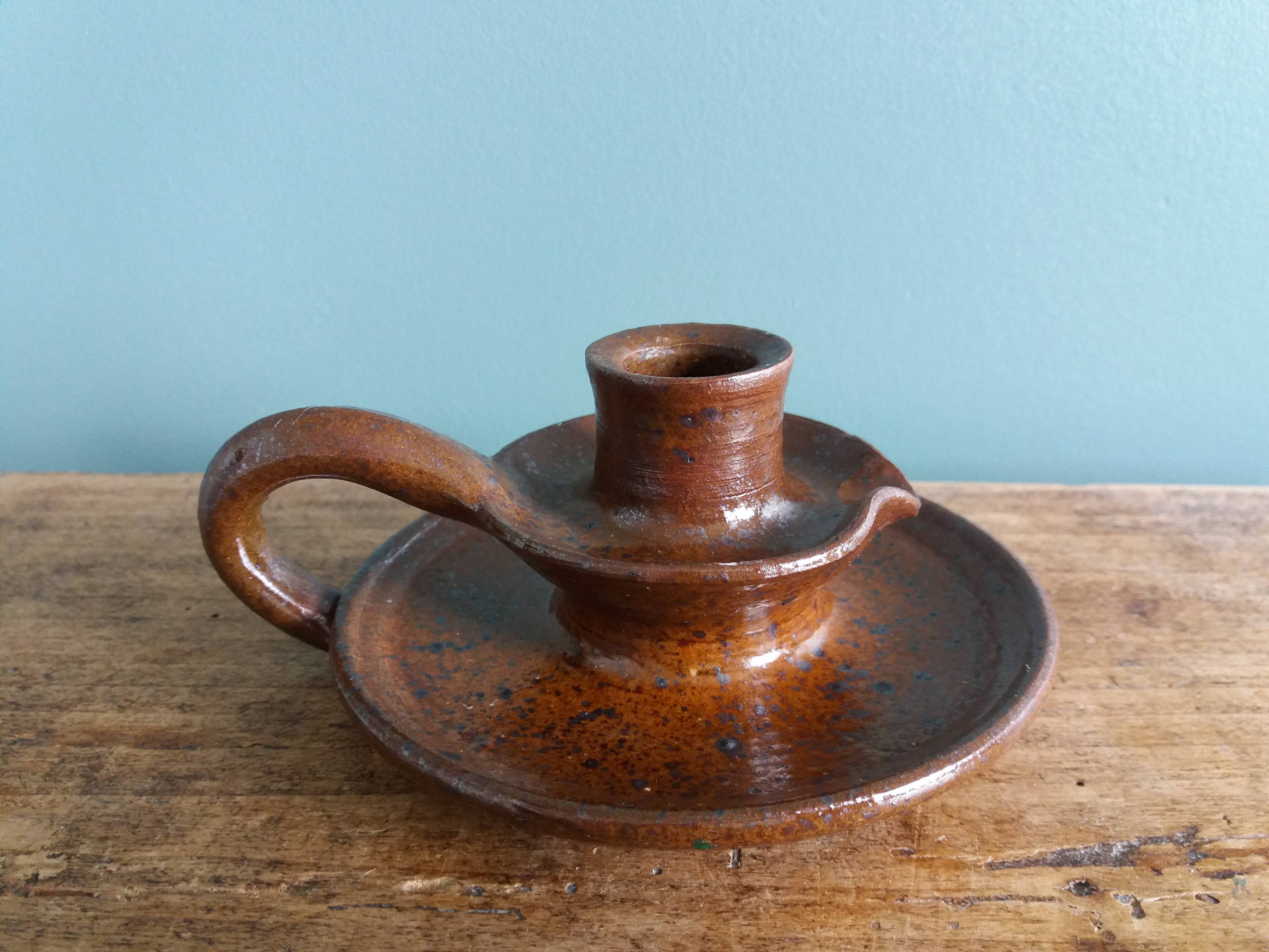 Cellar rat hand candle holder with pyrite terracotta