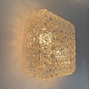 Mid-century crystal wall light / ceiling light by Limburg Glashütte, 1970s Germany