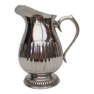 silver metal pitcher, filter spout, with handle
