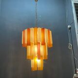 Large Multicolored Murano Glass Tube Chandelier, 1980s