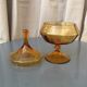 Amber glass candy or standing cup
