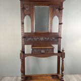 Portemanteau En Chêne Sculpté, Style Néo-gothique, XIXe Siècle