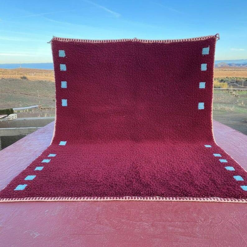 Traditional handmade Atlas wool Berber rug, size 150x250 cm.