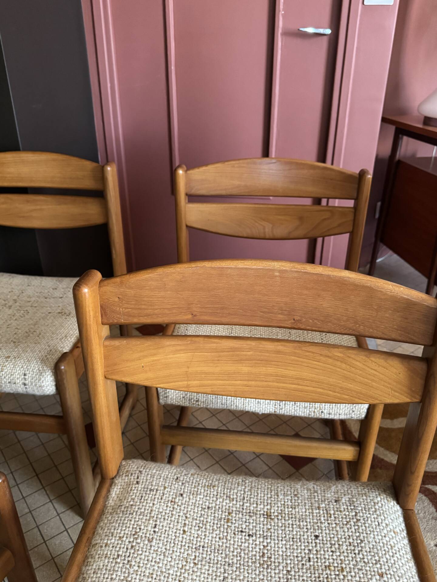Solid elm sled chair