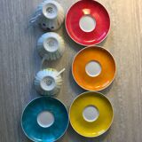 3 Tasses en porcelaine Pillivuyt France peintes mains