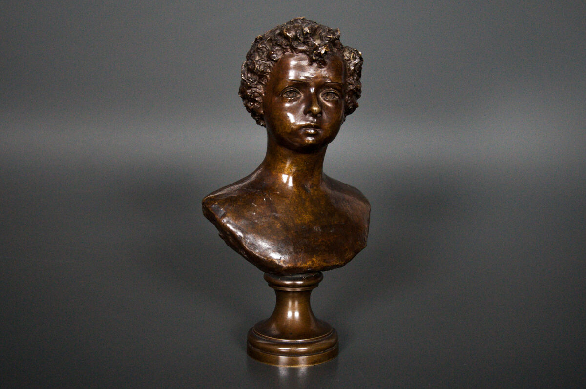 Boy bronze bust