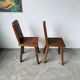 Paire de chaises brutaliste en chêne 1950