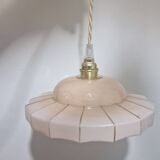 Marbled pink Art Deco glass pendant light