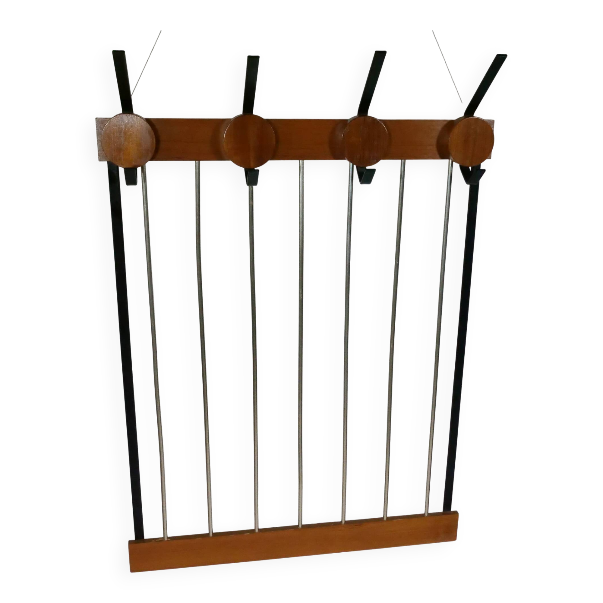 Porte-manteau en teck et métal, Allemagne, années 1960